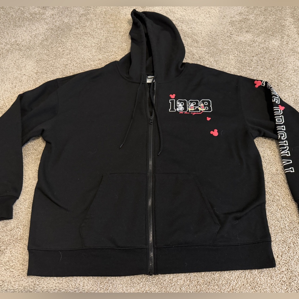 Mickey Mouse Women’s Fleece Zip-Up Hoodie XXL Disney
